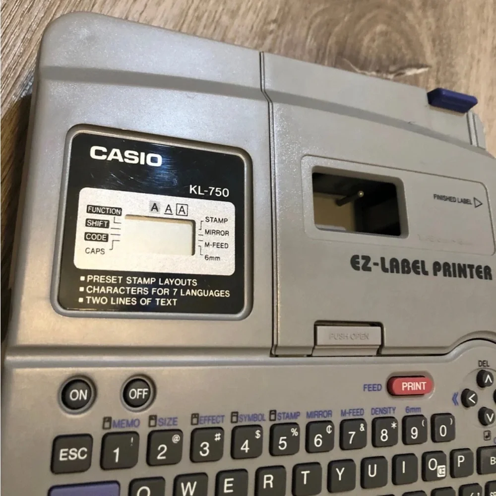 Casio KL-750 EZ-Label Printer Thermal Label Maker Tested & Works Vintage RARE